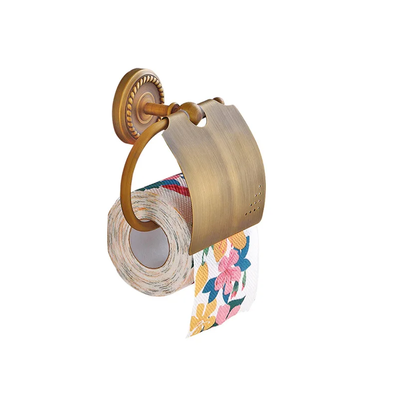 Полки для ванной комнаты античная латунь ретро Туалетная рулонная бумага стойка