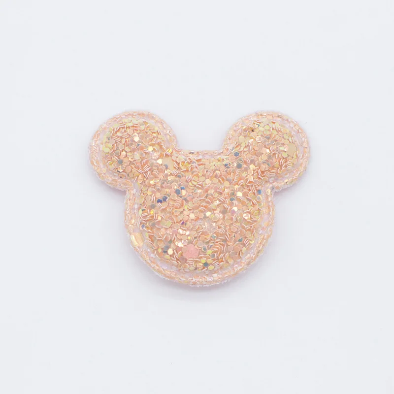 Pink 24 шт./партия 40*33 мм блестящая ткань мышь мягкие Аппликации для DIY детские головные уборы аксессуары и DIY ремесло украшения Патчи G47 - Цвет: Pink
