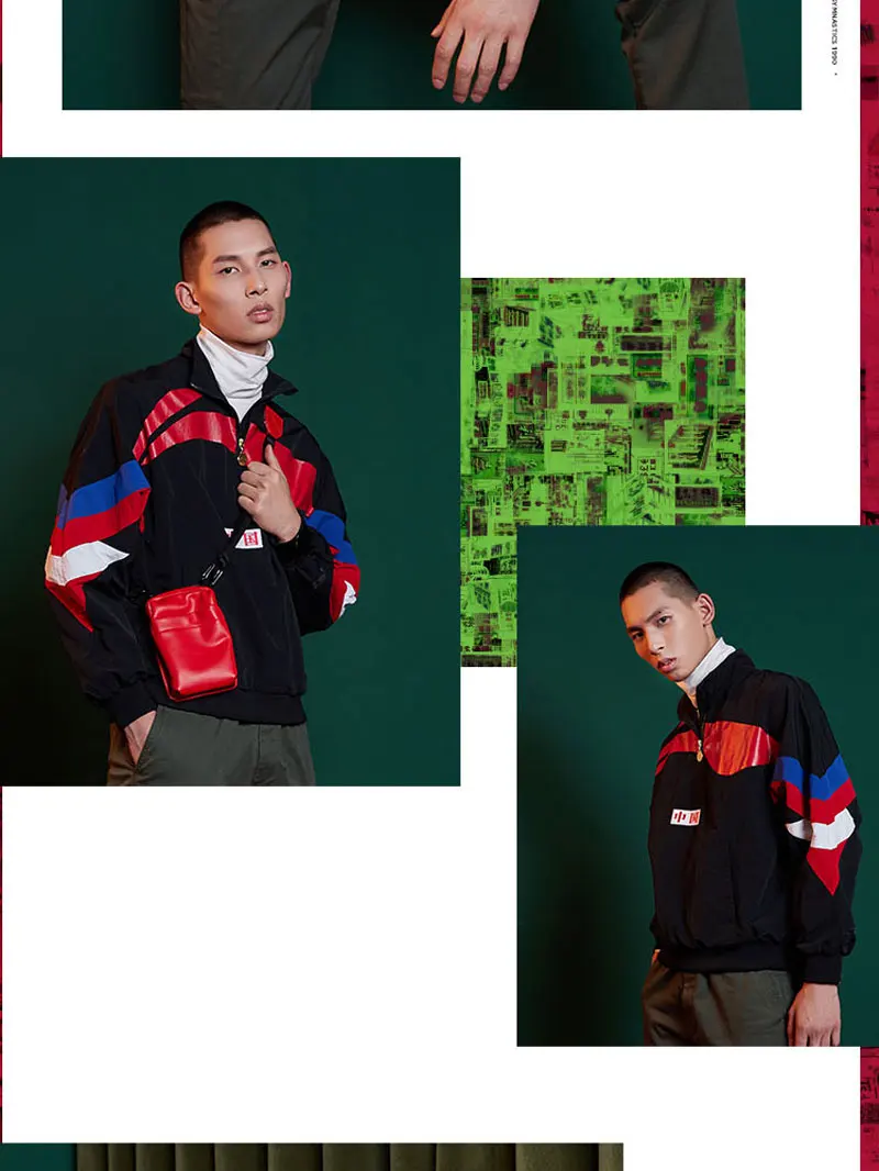 Li-Ning PFW Мужская трендовая китайская LI-NING толстовка с 1/4 молнией, свободный крой, нейлон, полиэстер, ретро подкладка, спортивные куртки AJDP015 MWJ2617