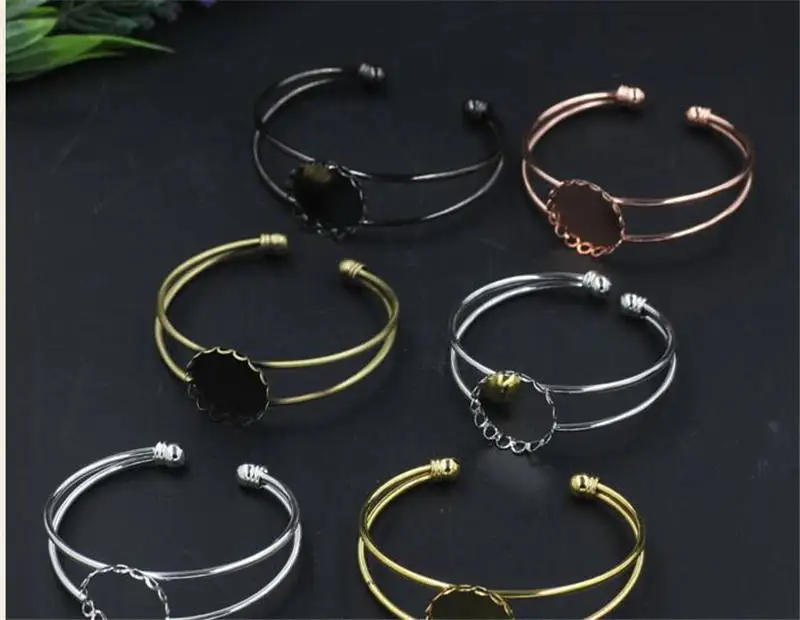

metal Lace bangles for sublimation fashion retro vintage Lace round bracelets for heat tranfer printing consumable