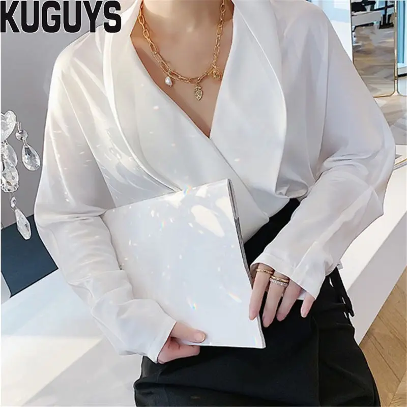 KUGUYS/модные украшения трендовая золотая цепочка из кристаллов ожерелье для