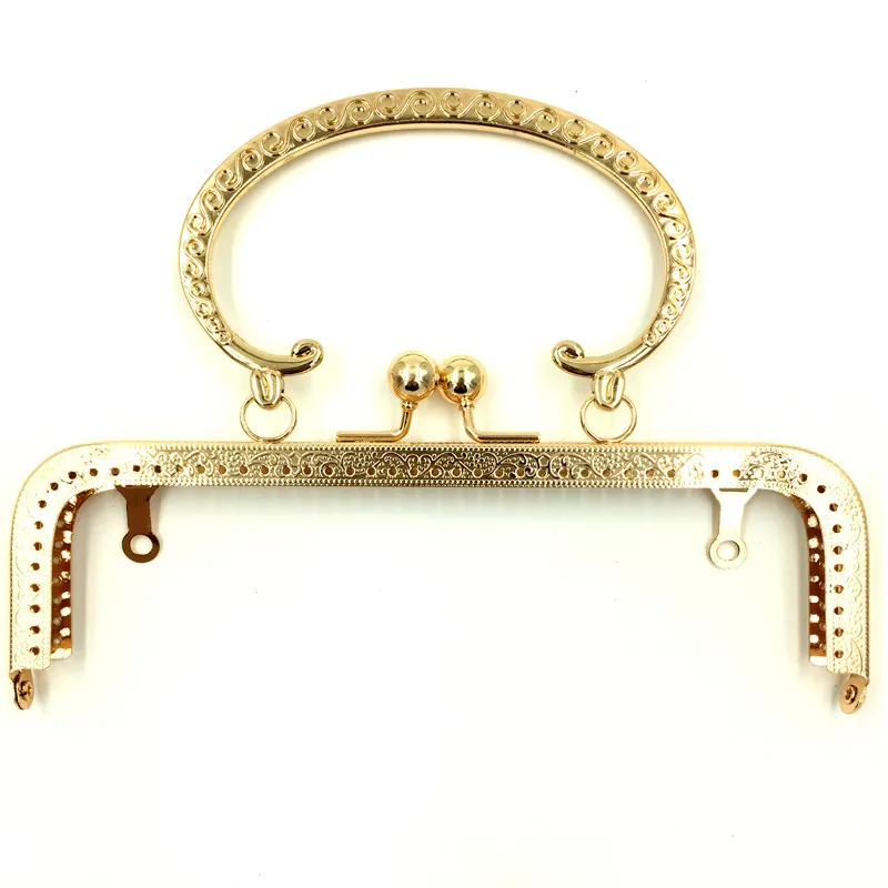 

3 шт., сумочка для самостоятельного изготовления, из розового золота, металлическая прямоугольная рамка, застежка Kiss, клатч с ручкой, ручная ...