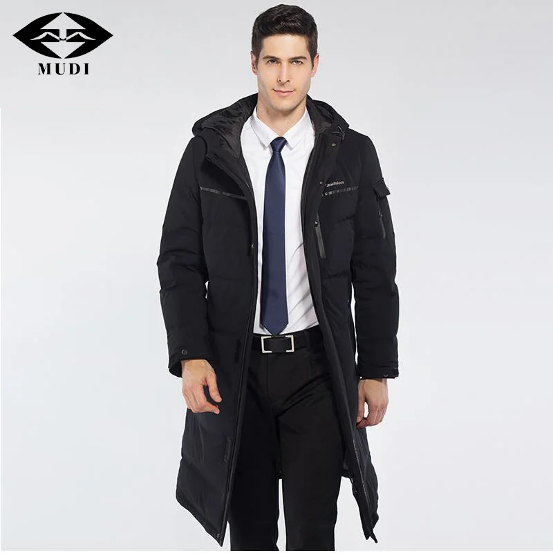 MUDI толстый зимний пуховик мужской теплый модный высокое качество длинный 90%