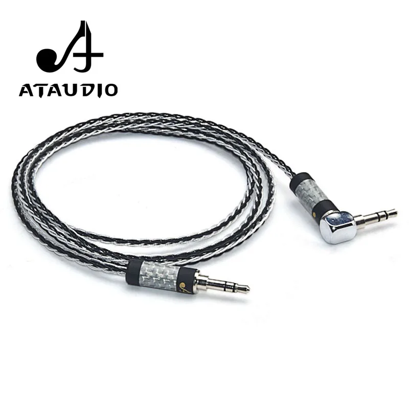 Hi Fi кабель ATAUDIO 3 5 мм end 7N OCC посеребренный аудиокабель с разъемом Aux|Кабели VGA| |