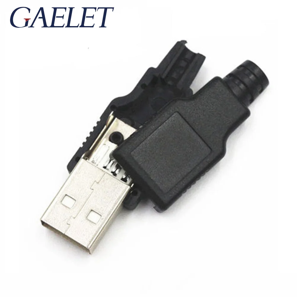 10 шт. Тип A входящий штекер USB 4 Pin разъем с черной Пластик крышка Стандартный