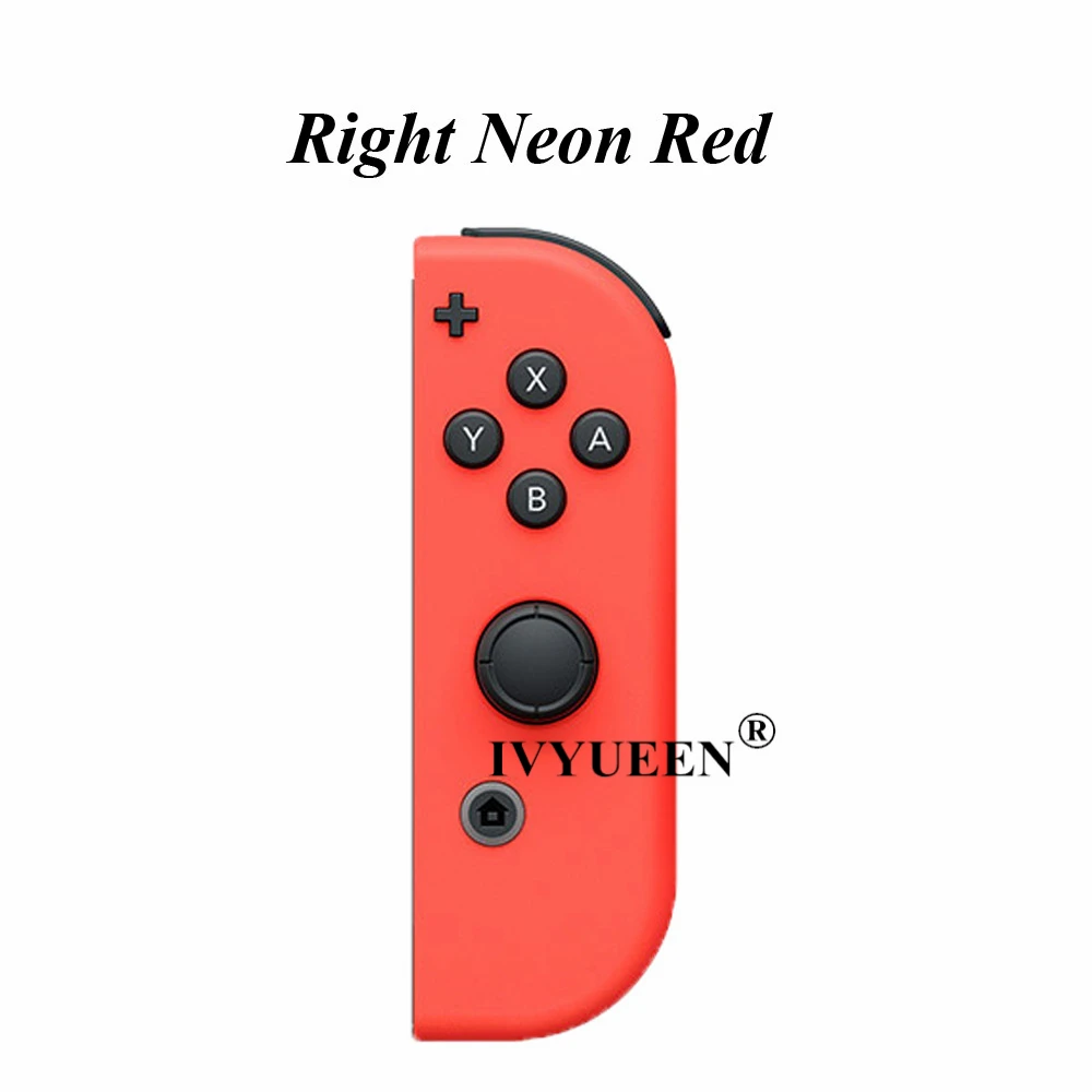 IVYUEEN/сменный чехол-накладка для пульта дистанционного управления Kind Switch NS Joy-Con, чехол для контроллера JoyCons, зеленый, розовый, белый, запасные части - Цвет: Right Neon Red