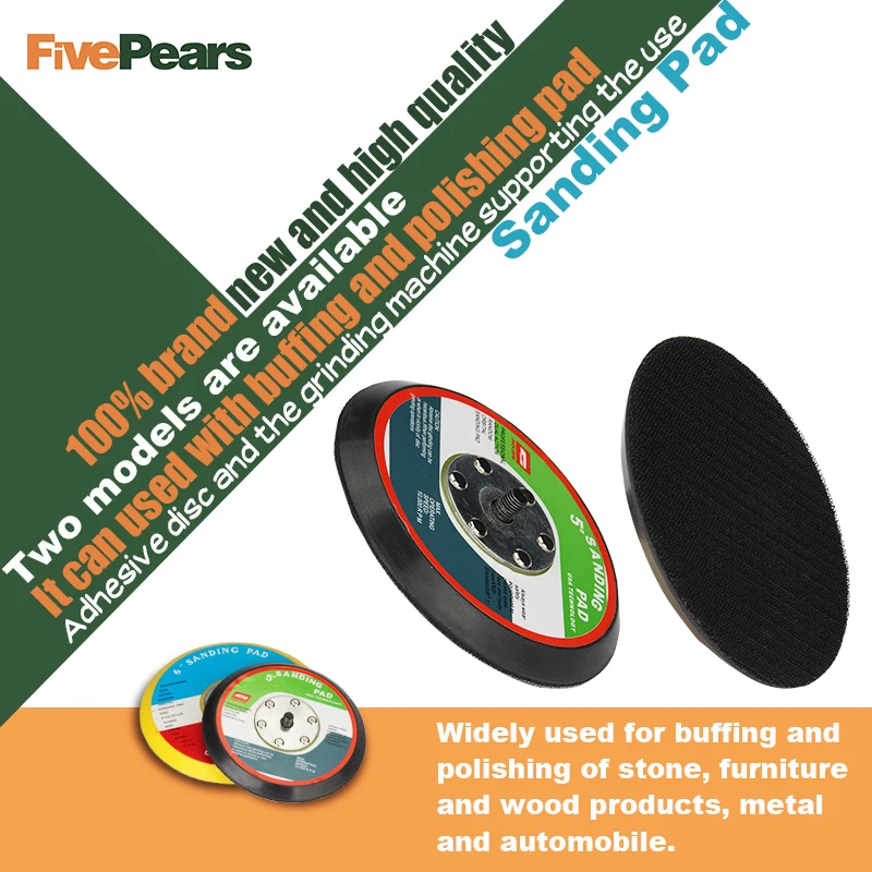 

FREE SHIPPING 5 inch or 6 inch Polishing Sander Backer Plate Napping Hook Loop Sanding Disc Pad Best Quality FivePears