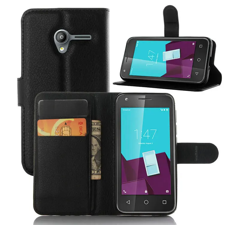 Модный кожаный чехол кошелек личи для Vodafone Smart speed 6 VF795 защитный флип телефона с