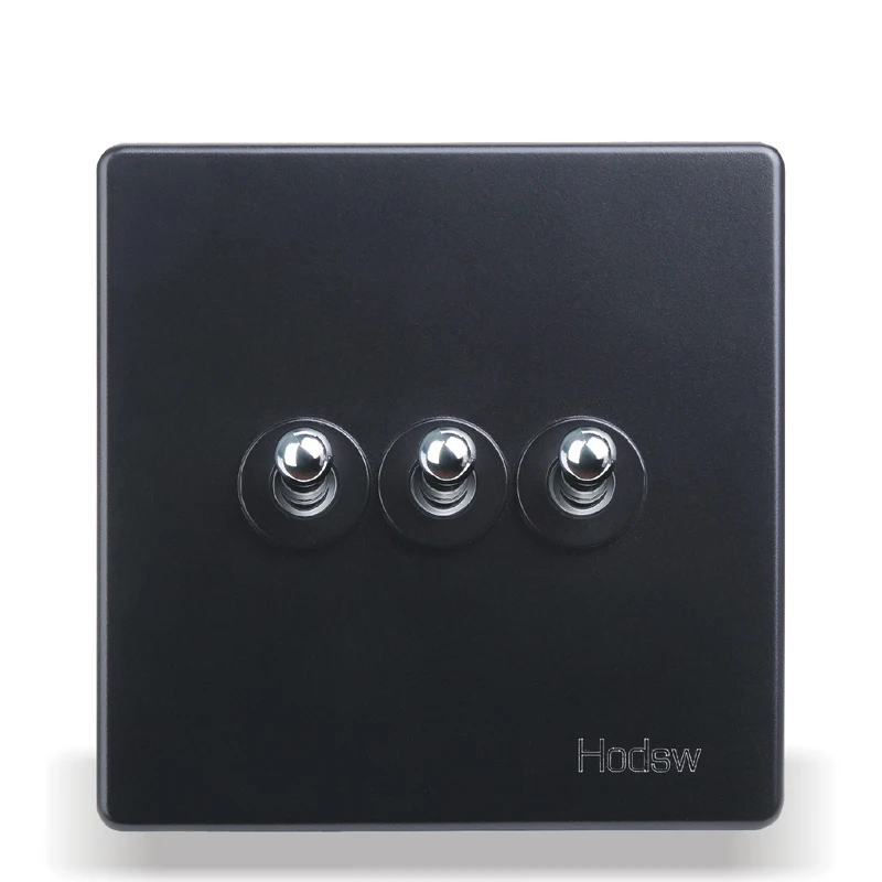 Домашняя настенная розетка 86 видов скрытая черная стальная рама три открытых