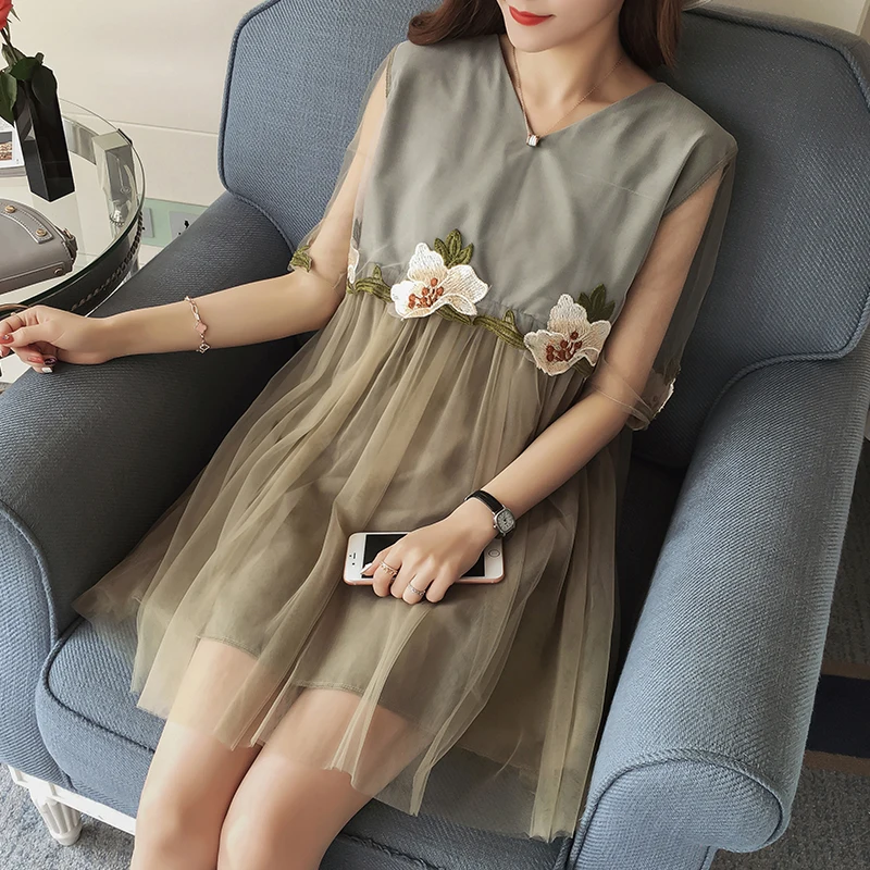 Корейская версия нового платья для грудного вскармливания летнее платье из
