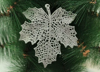 

Ranton Christmas decoration 12.5 x 11cm glitter powder plastic quality cutout leaves christmas pendant hangings