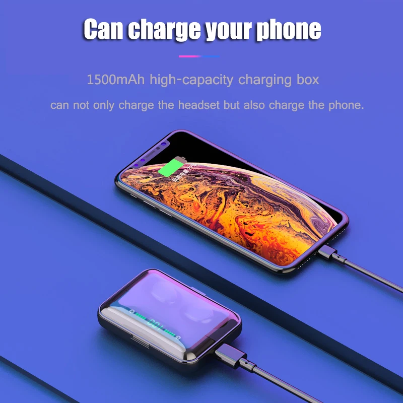 Bluetooth наушники F9 гарнитура TWS стерео HIFI бас IPX7 водонепроницаемый fone de ouvido двойной