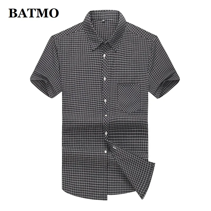 BATMO 2019 Новое поступление Лето Высокое качество хлопок плед Smart casual мужские