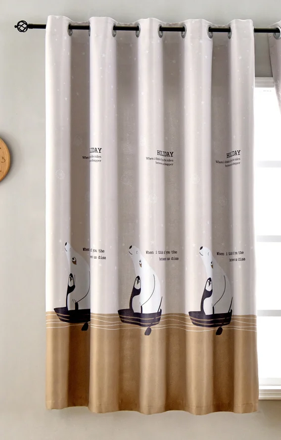 color 1 1 шт. W100xL200cm Полярный Медведь Печатные шторы для детей мальчик полу затенение в скандинавском стиле небольшой обработки окна PC017C - Цвет: color 1