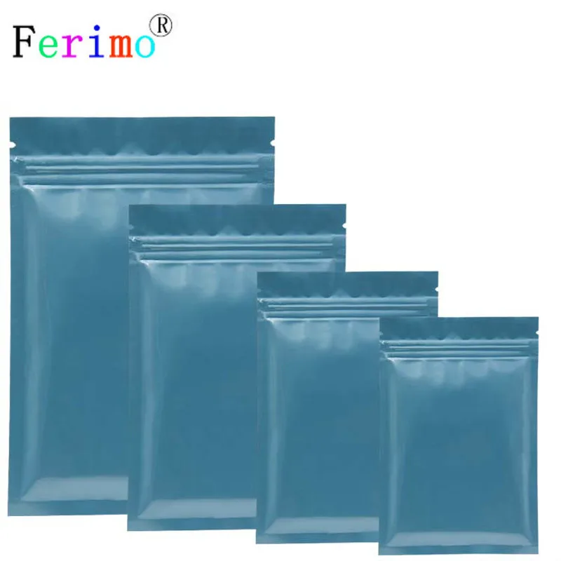 Ferimo 100 шт. синий замка застежка молнии Ziplock мешок Алюминий Фольга Mylar мешки для