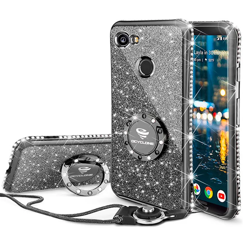 Чехол для Google pixel 2Xl Роскошный 360 градусов металлическое кольцо подставка