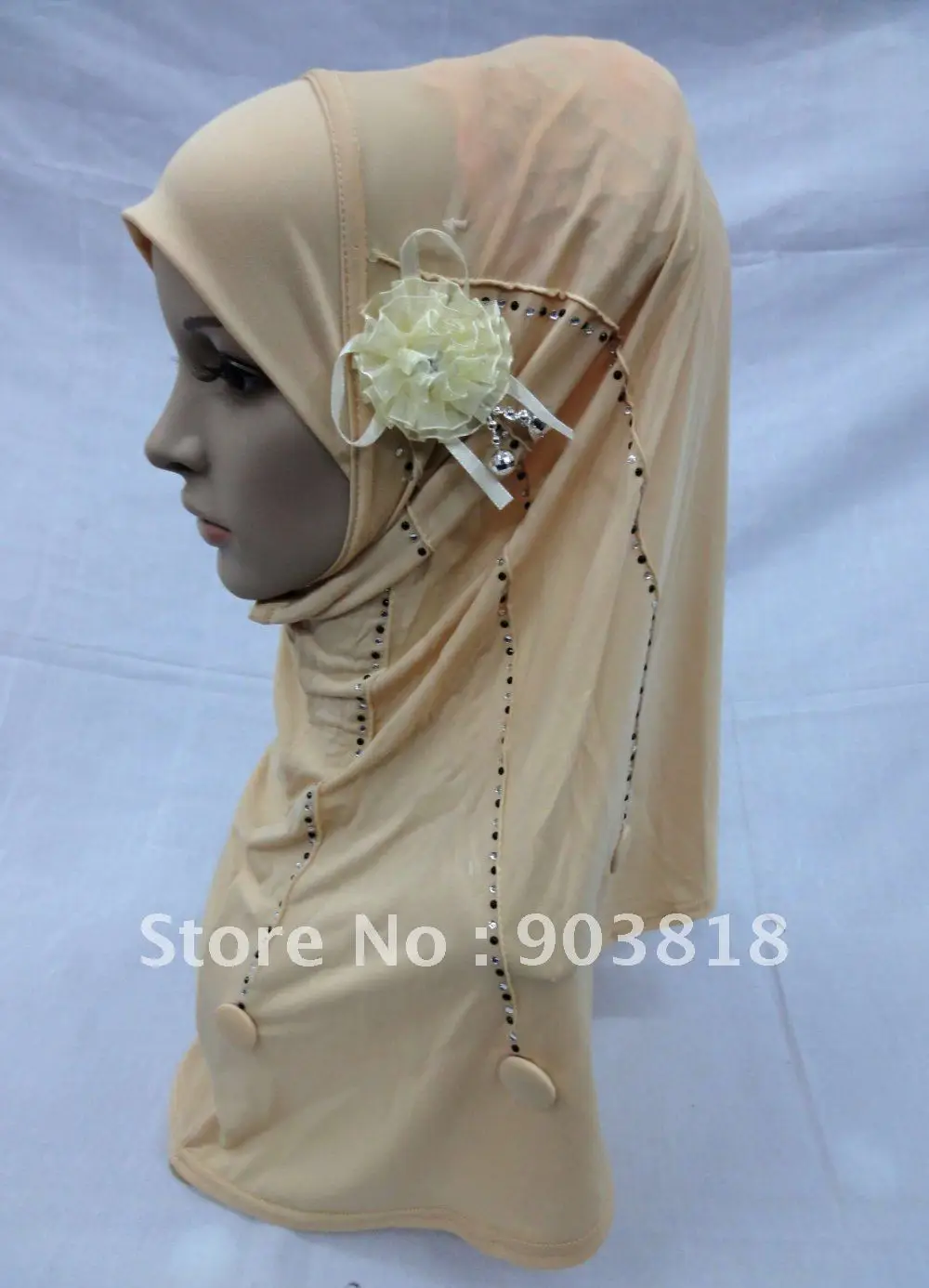 free shipping muslim higabs with one piece hand-made flowers scarf islamic hijab scarfs 121108 | Аксессуары для одежды