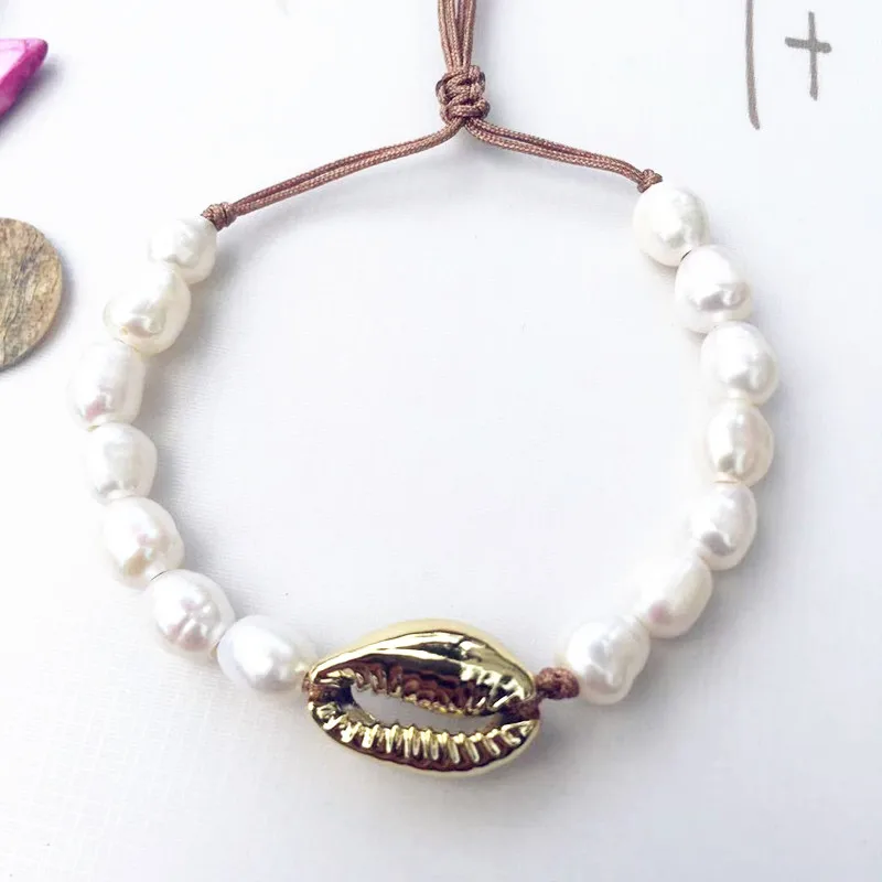 Женское колье в виде ракушки boho Puka натуральный Каури жемчужное стиле барокко