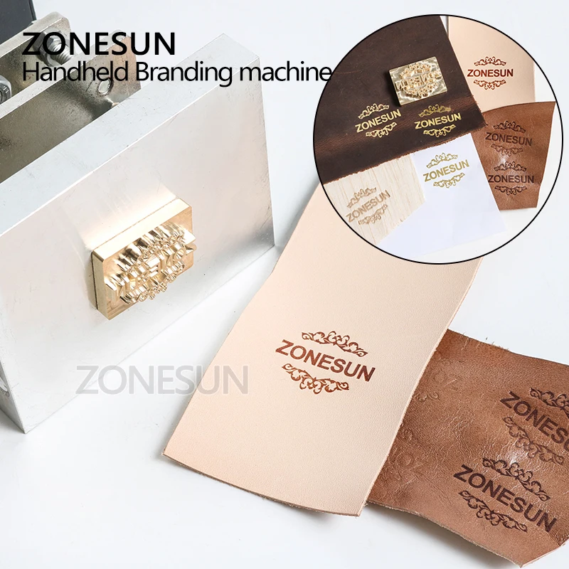 

ZONESUN 8*10cm 500W Handheld leather wood paper embossing tool hot stamping machine tool manual logo embosser wood branding iron