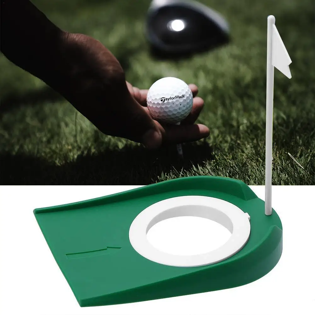 New Golf Putting Practice Cup Green Regulation Hole With Flag Indoor Training Aids |