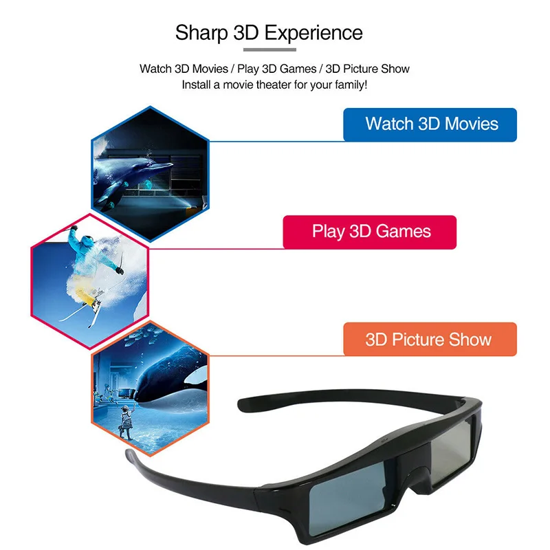 3D очки Bluetooth активные затвор для телевизора samsung sony Philips Sharp Panasonic tv и 3LCD проектор