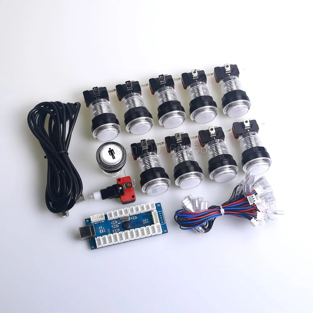 30 мм светодиодные кнопки с подсветкой детали USB-кабеля плата кодировщика для ПК