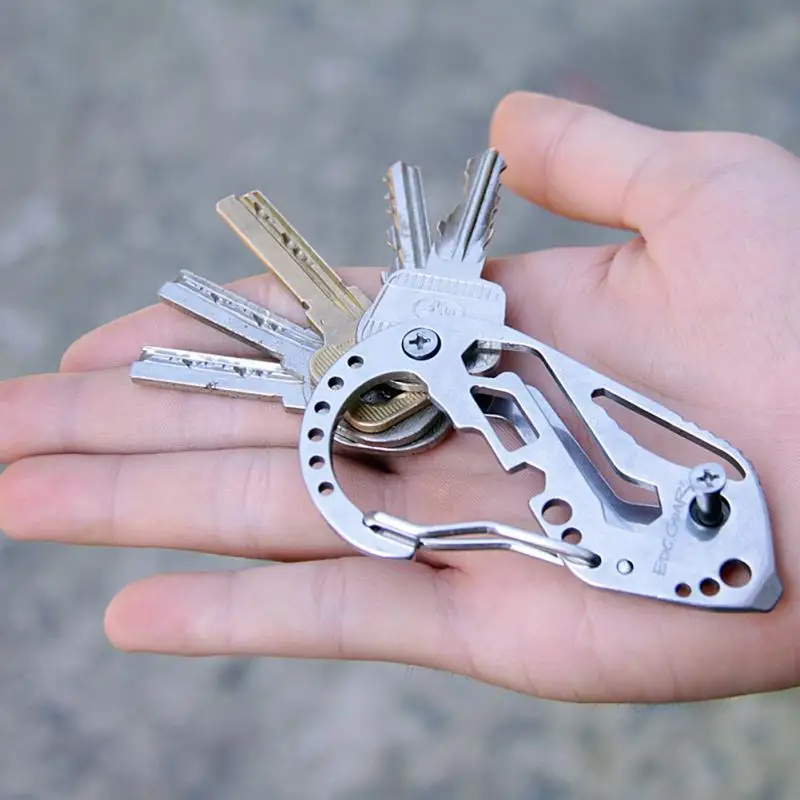 New Survival Camping Hiking Rescue Gear Fashion Metal Multi-Tool Carabiner Keychain Stainless steel Key Holder | Украшения и