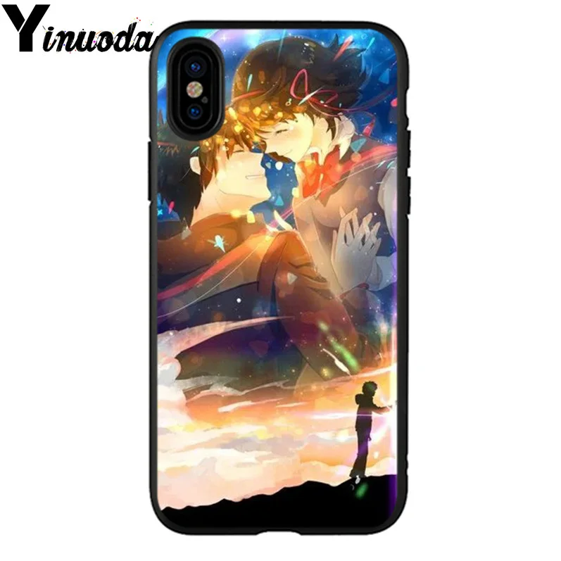 Yinuoda Kiminonawa ваше имя японского аниме черный мягкий чехол для телефона Apple iPhone 8 7 6 6S