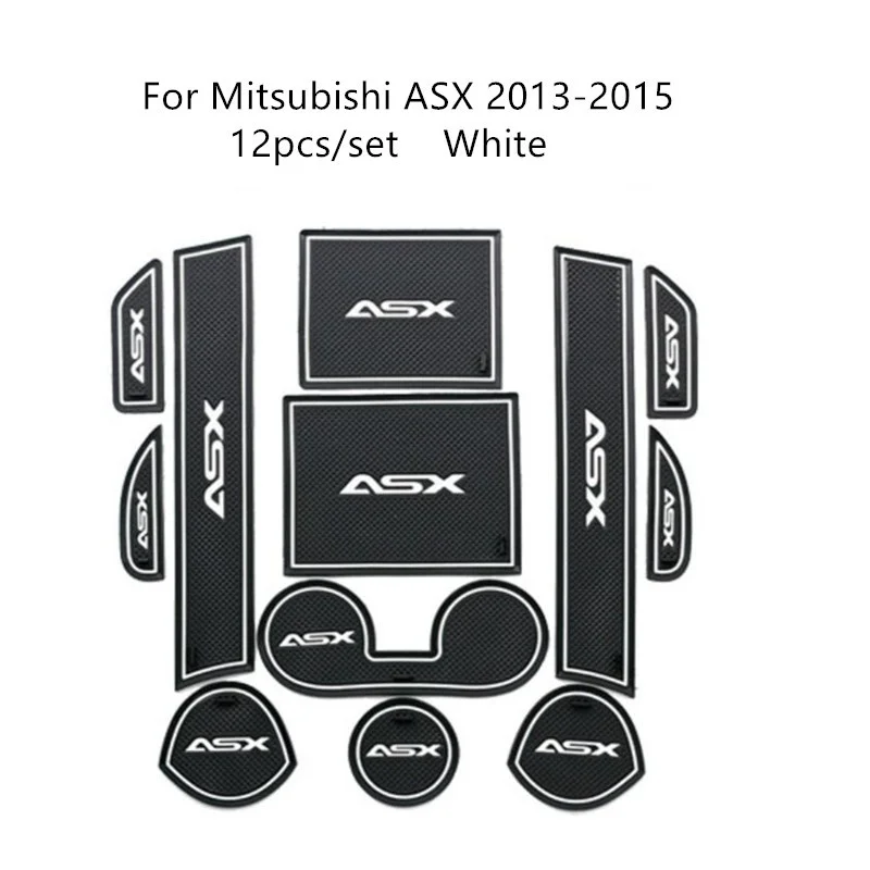 12 шт. для Mitsubishi ASX 2013 до 2015 прорези ворот резиновая накладка интерьера автомобиля
