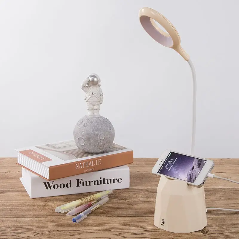 Eye Protect Dimmable LED Rechargeable Touch Sensor Pen Container Foldable Table Lamp for Home Reading Working 3 Level Brightness | Лампы и