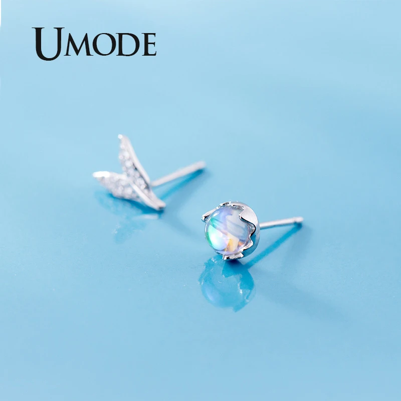 UMODE новые серьги-гвоздики из стерлингового серебра 925 пробы с кристаллами для