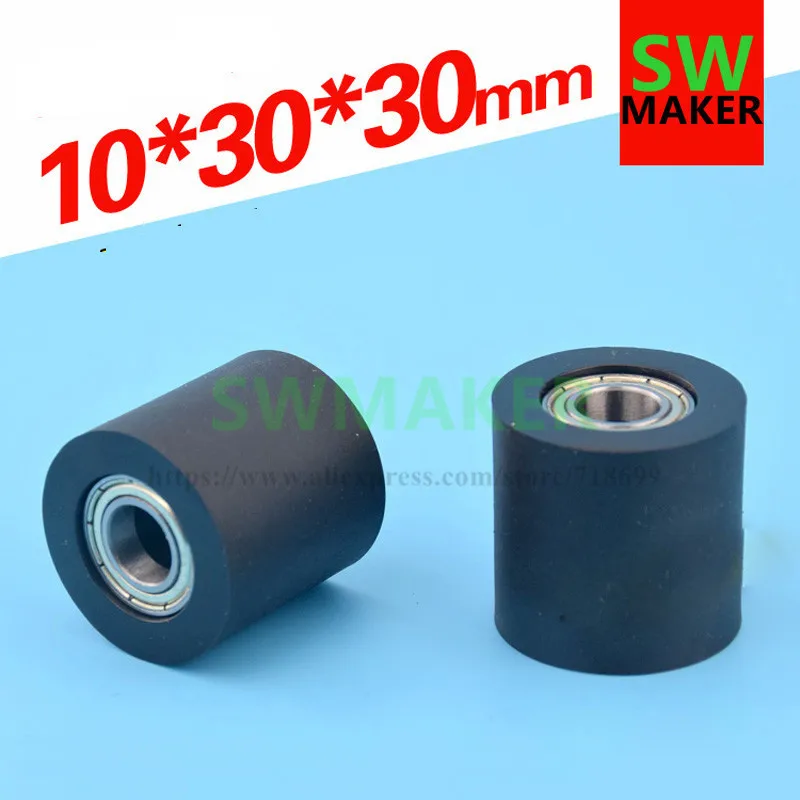 PU soft polyurethane guide roller 30mm 3cm diameter flat wheel press paper plastic bag wrapped bearing pulley | Строительство и