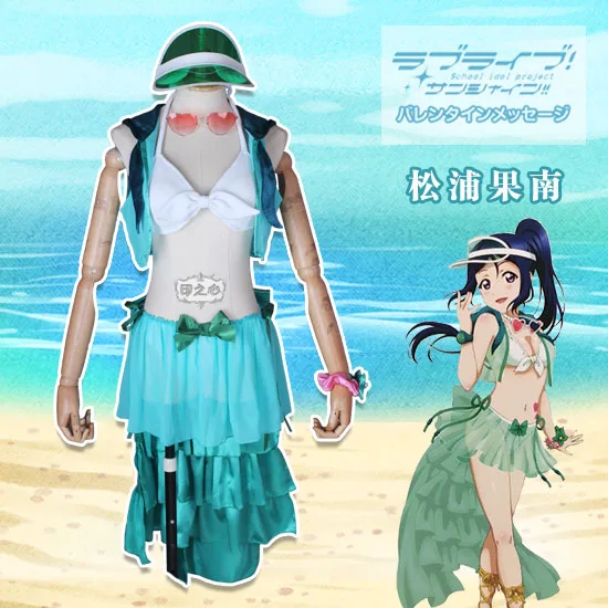 

Anime Cosplay 2019 Lovelive Sunshine Aqours Matsuura Kanan Bikini SIC12 swimsuit swimwear Summer Cosplay costume A