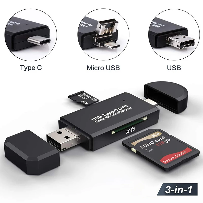 SD Card Reader USB 3.0 Card Reader USB C 3.0/2.0 TF/Mirco SD Smart Memory Card Reader Type C OTG Flash Drive Cardreader Adapter