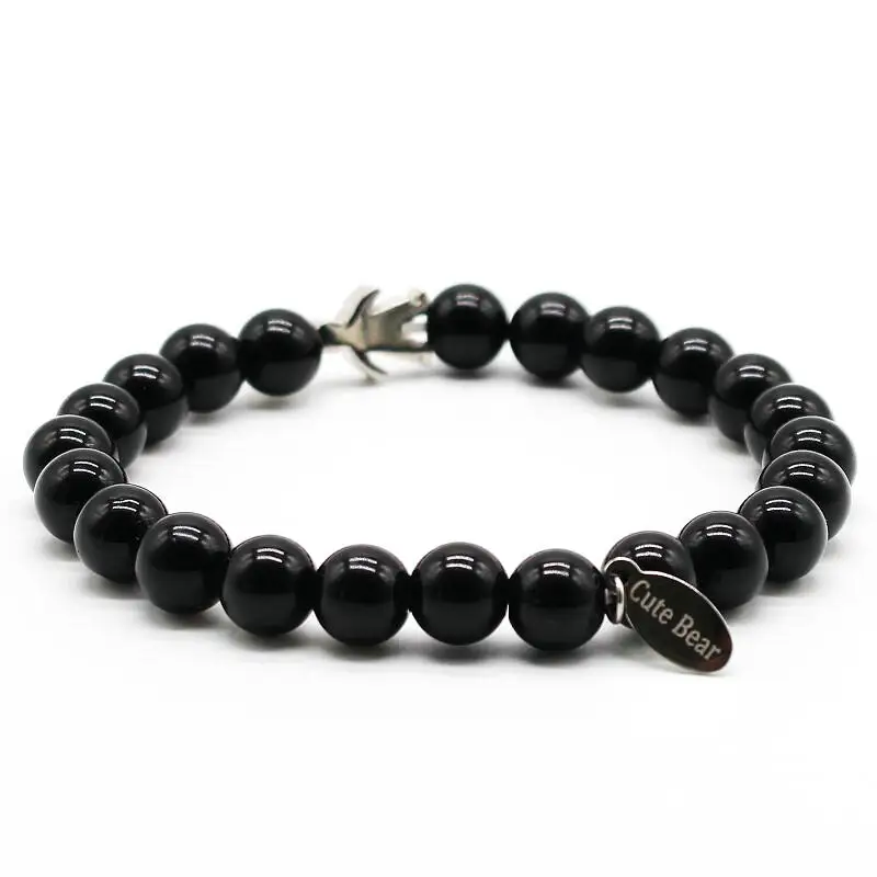 Милый браслет из нержавеющей стали с шармами для маленьких мальчиков бусины