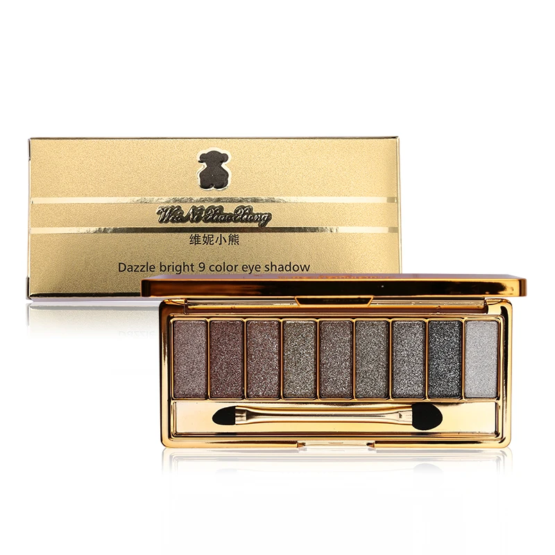 Палетка теней для макияжа с кисточкой 9 цветов|professional cosmetics|eyeshadow palettepalette make up |