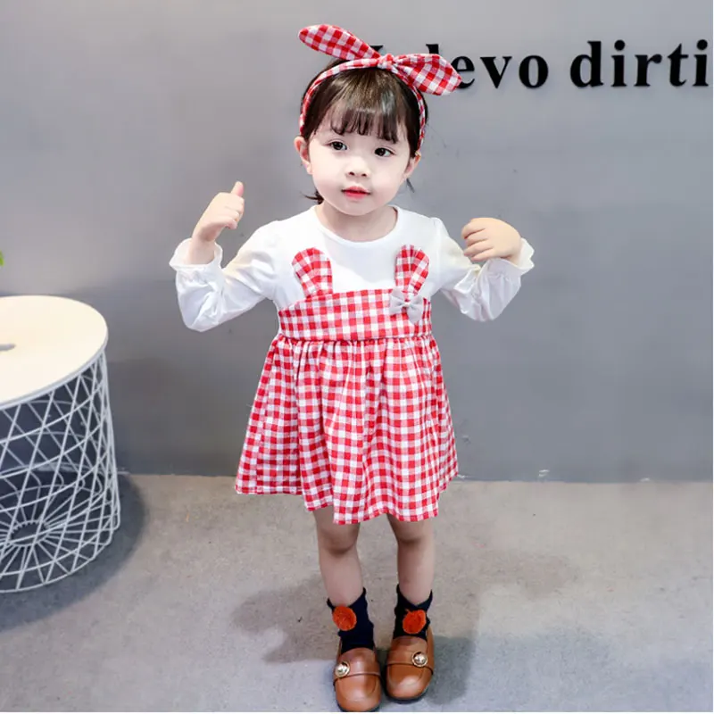 Весеннее платье с длинным рукавом для девочек на 1 й день рождения новорожденных