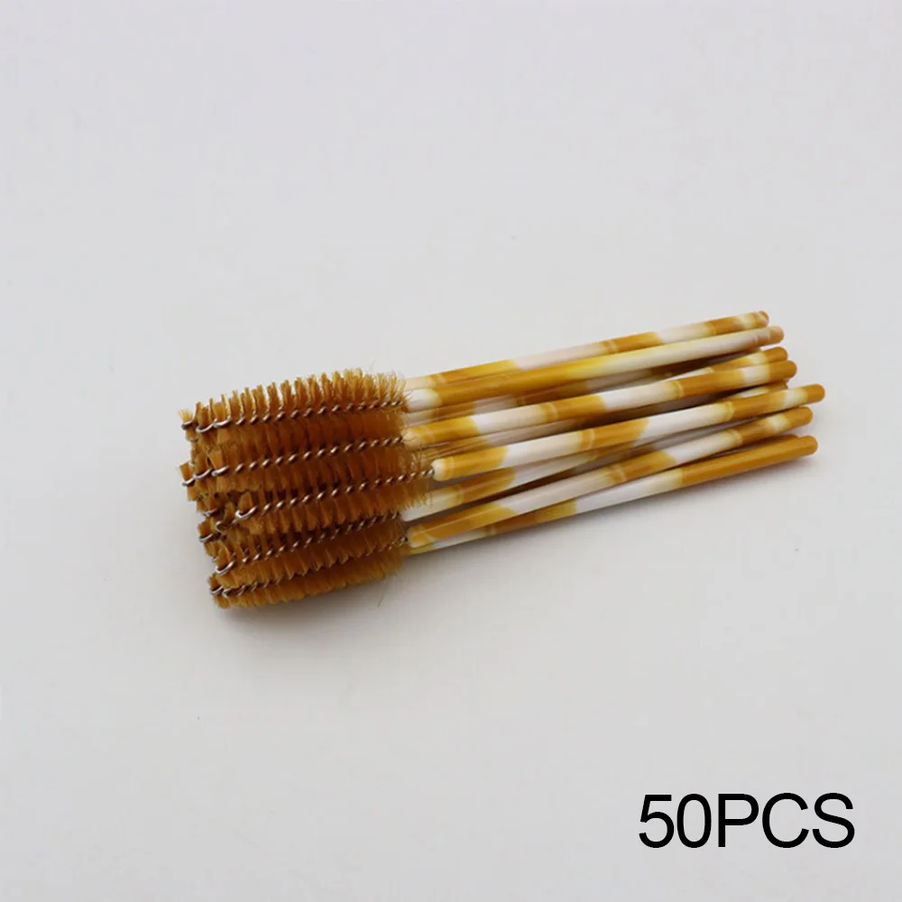 50pcs QC 50/100 шт одноразовые палочки Masacara аппликатор для ресниц кисти Нейлоновые цветные профессиональные инструменты для макияжа - Handle Color: 50pcs QC