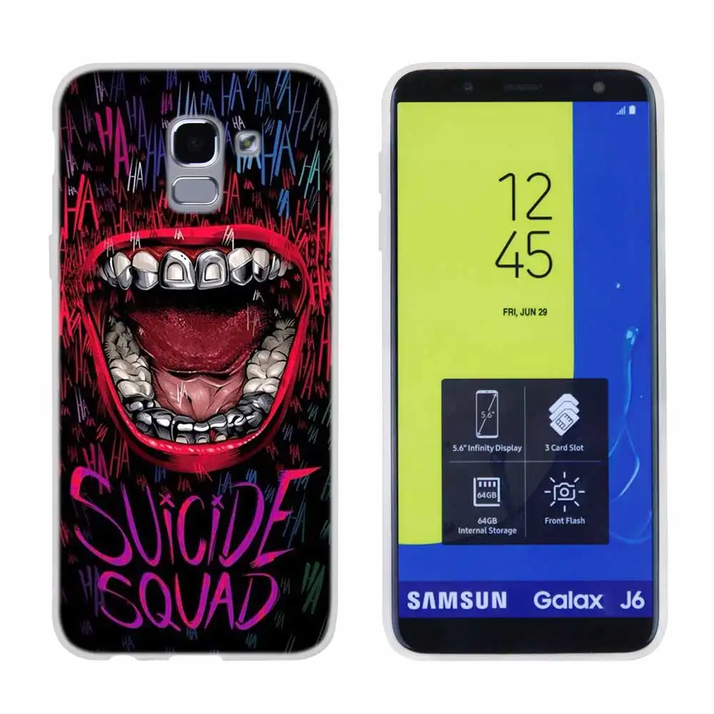 as the picture 12 Мягкий чехол из ТПУ для samsung Galaxy J6 J8 J3 J5 J7 J4 Plus EU Prime Pro Ace j610 Joker and Harley Quinn - Цвет: as the picture 12