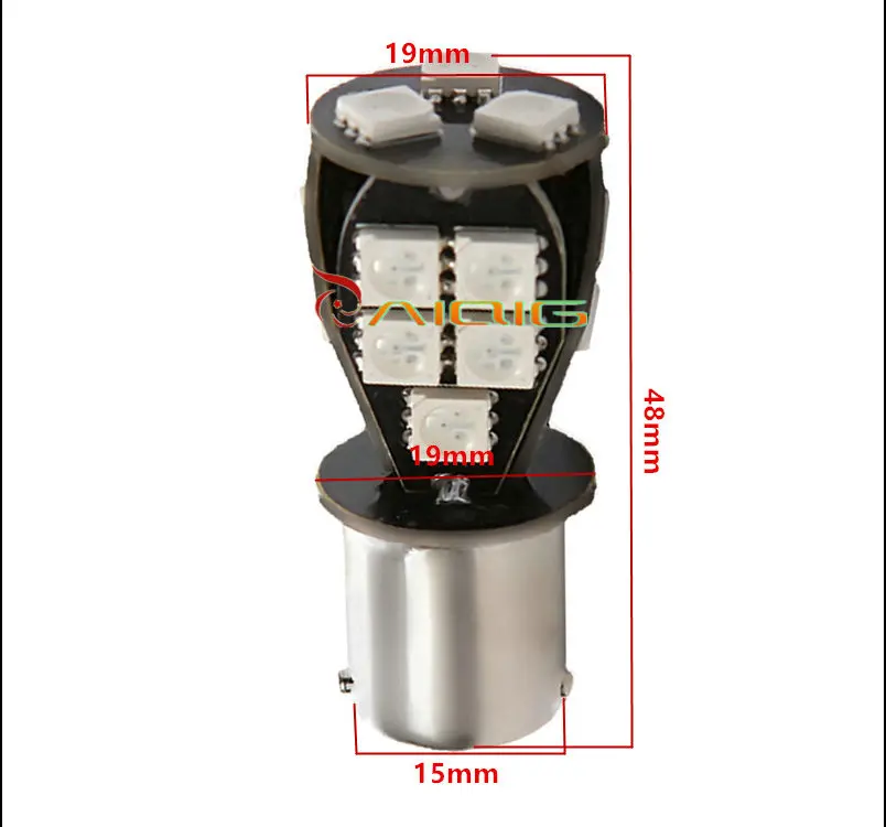 1157 BAY15D 18 SMD белый/красный CANBUS OBC без ошибок сигнала P21/5 Вт светодиодный