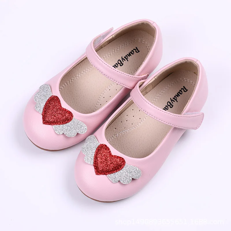 Детская обувь с блестками и бантом кожаная принцессы танцевальная для девочек