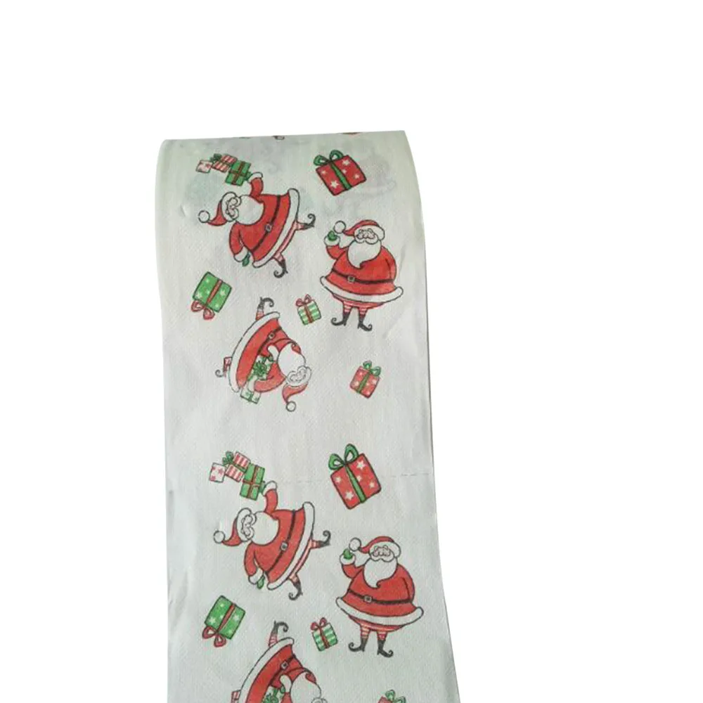 Рождественский узор рулон бумаги печать интересный туалетной стол Кухня бумага