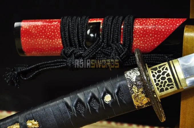 Бесплатная Sword Bag Верхнего Уровня Sharp Черный Кожаный Ручка Ручной T10 1095 Стали Глины