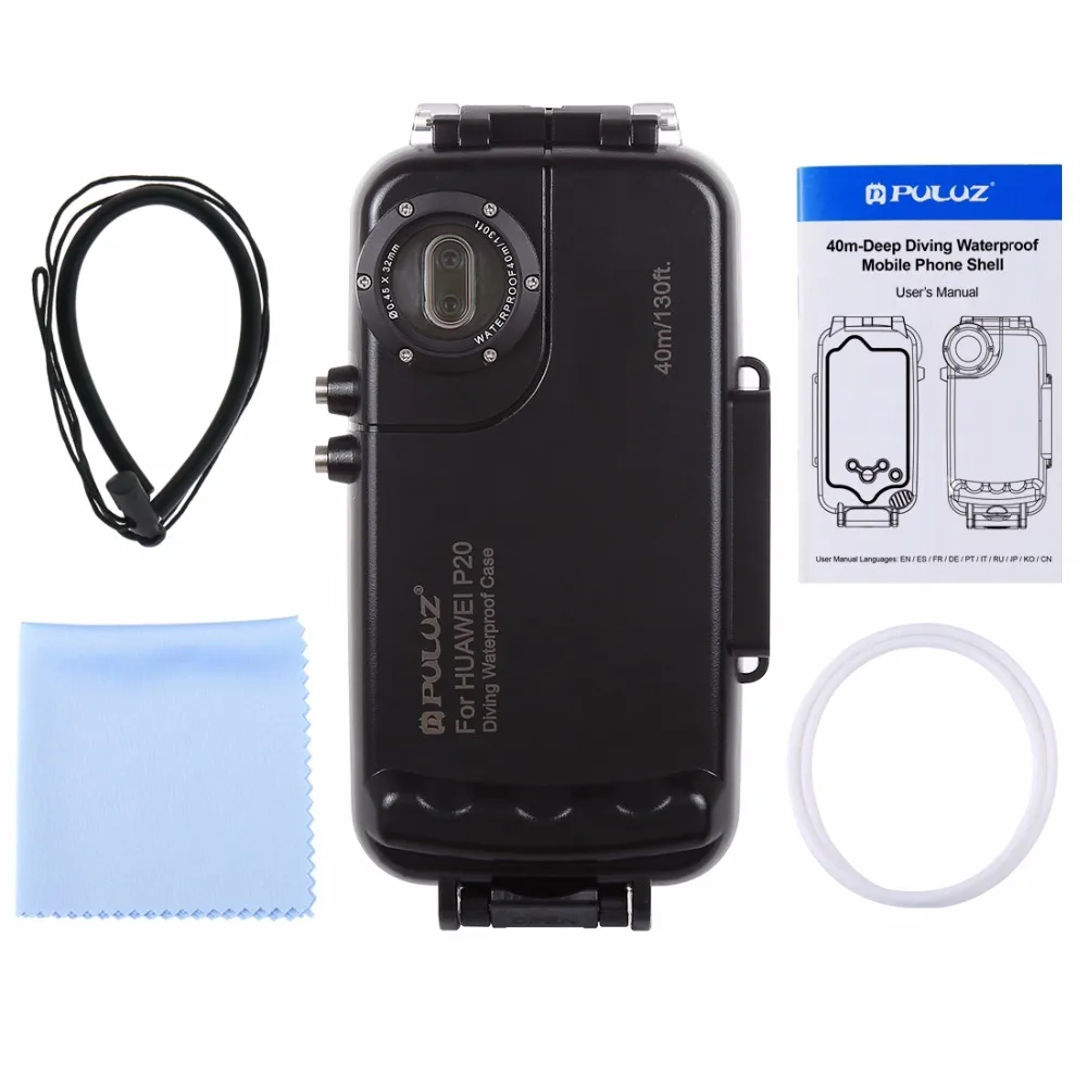 PULUZ 40 м/130 футов Водонепроницаемый чехол для iPhone 7 8 7P 8P XR XS MAX huawei P20 P20 Pro Galaxy S9 s9+ чехол для подводного плавания