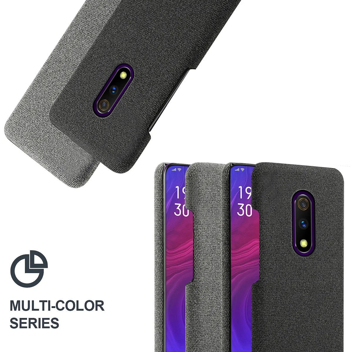 Для Oppo Realme X чехол тонкий Ретро Тканые ткань против царапин Жесткий ПК задняя