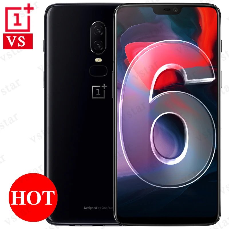 Глобальная прошивка поддержка мобильного телефона Oneplus 6 мобильный телефон 6,28 дюймов AMOLED 8 ГБ 128/258 GBSnapdragon 845 Octa Core отпечатков пальцев зарядки