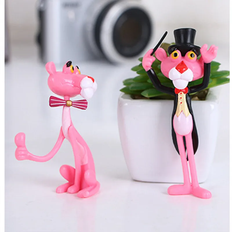 4 шт./компл. Милая экшн-фигурка розовой Пантеры игрушки милая мультяшная