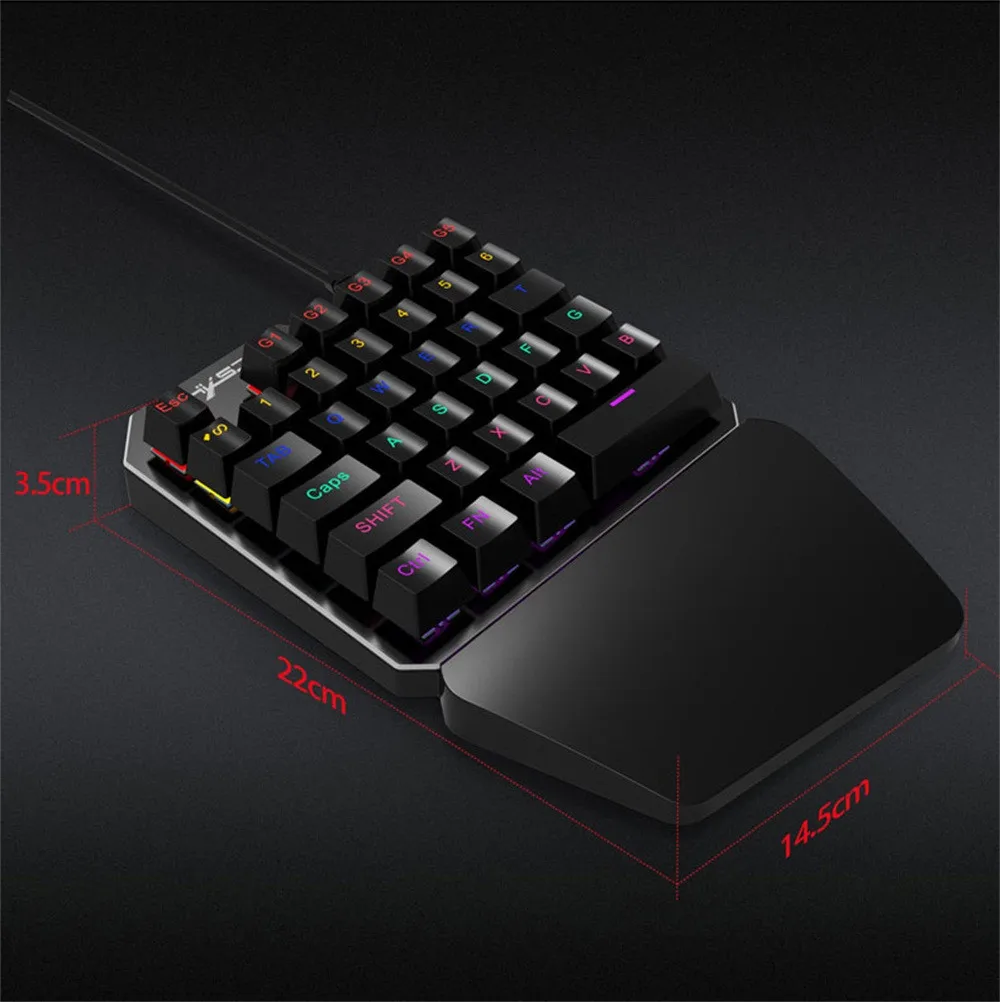 VOBERRY HXSJ J100 без посторонней помощи; большие размеры 35-ключ проводная USB игровая клавиатура эргономичная Механическая сенсорная клавиатура