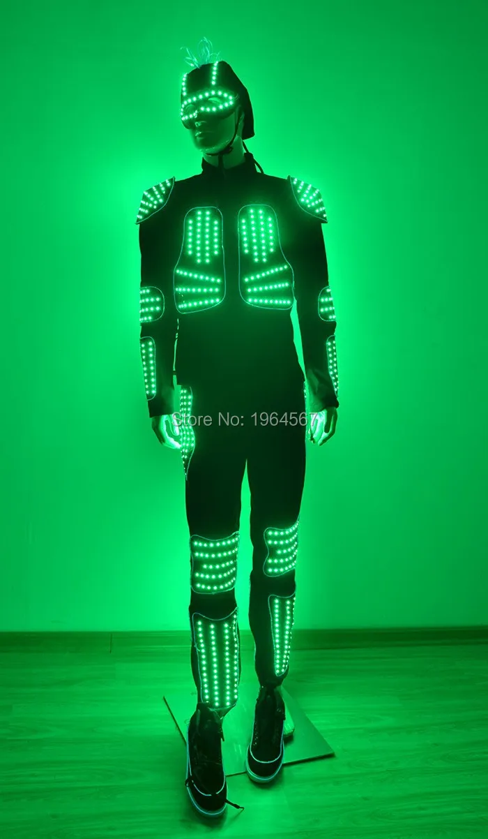Одежда со светодиодами светящийся танцевальный костюм Tron светодиодный Traje