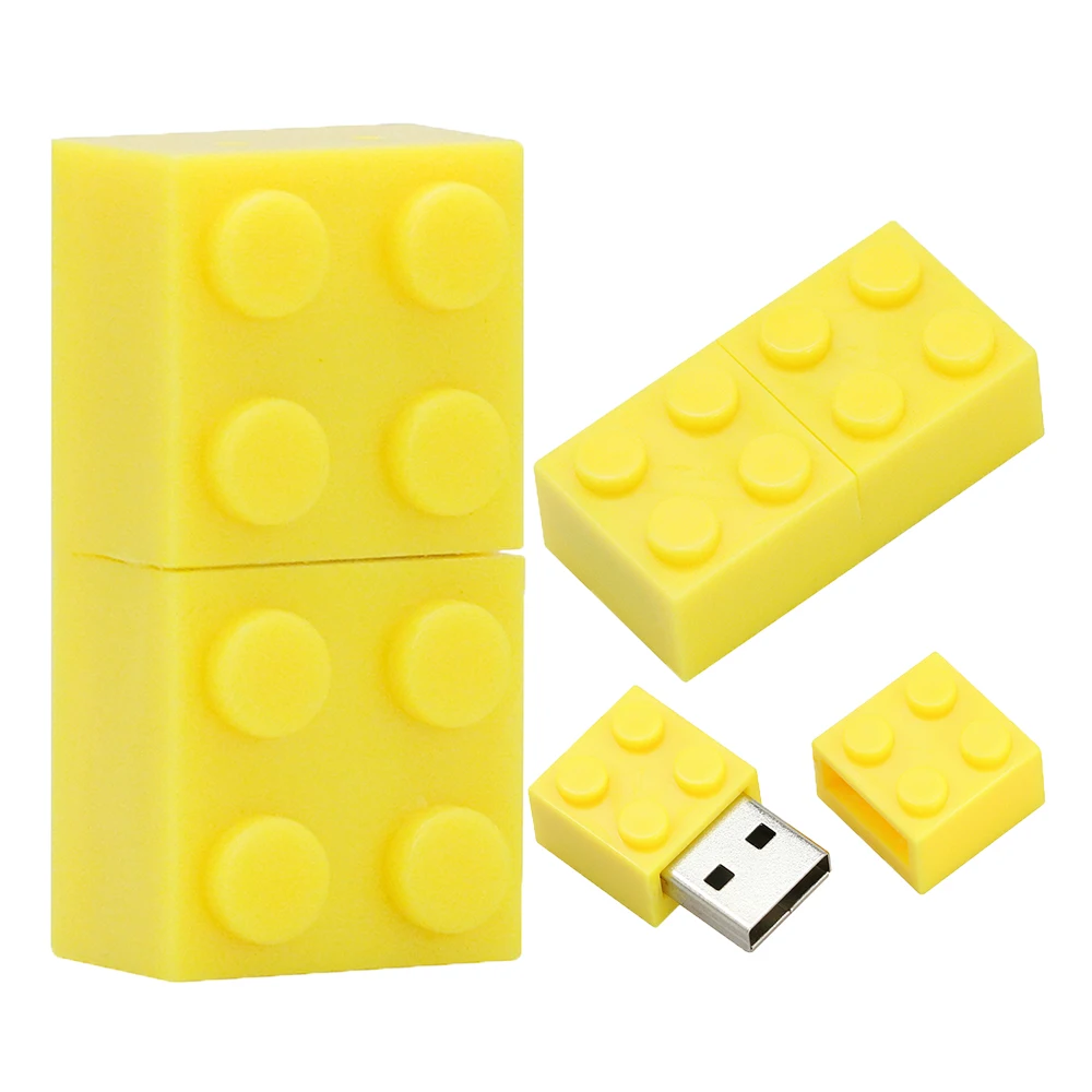 Игрушечный кирпичный флеш-накопитель 128G USB флеш-накопитель 64GB пластиковая строительный блок-флешка, подарок 32GB флеш-накопитель USB в режиме реального объема